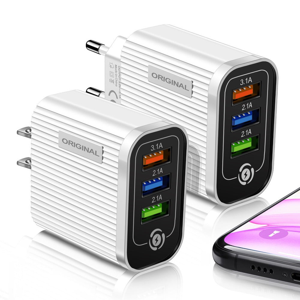 3-Port USB Travel Wall Charger