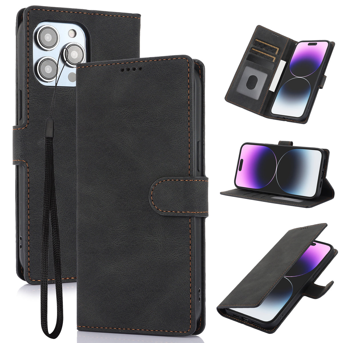 Faux Leather Wallet iPhone Case with Stand | Choose Your Model
