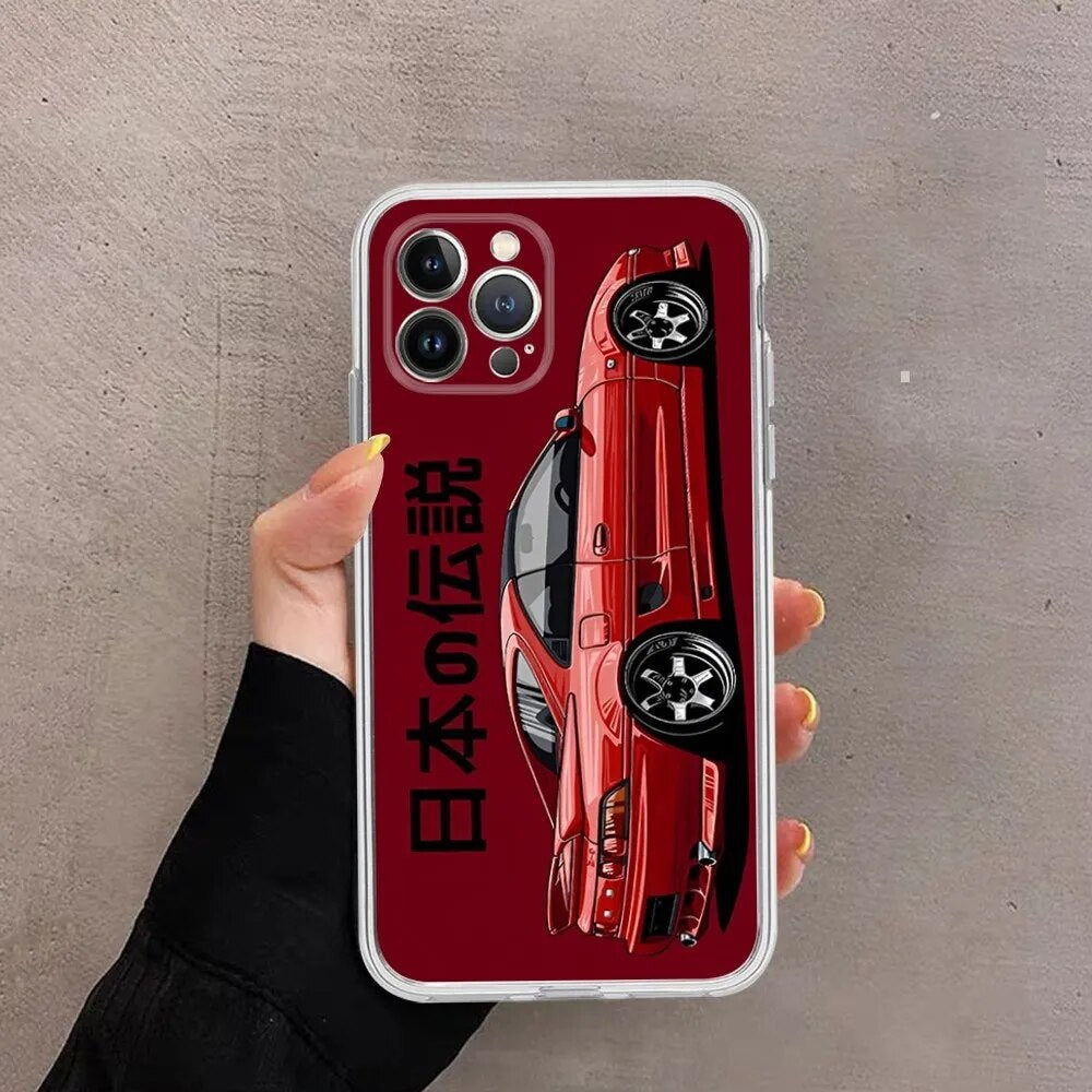 Japanese Car Soft TPU Case for iPhone 12–15