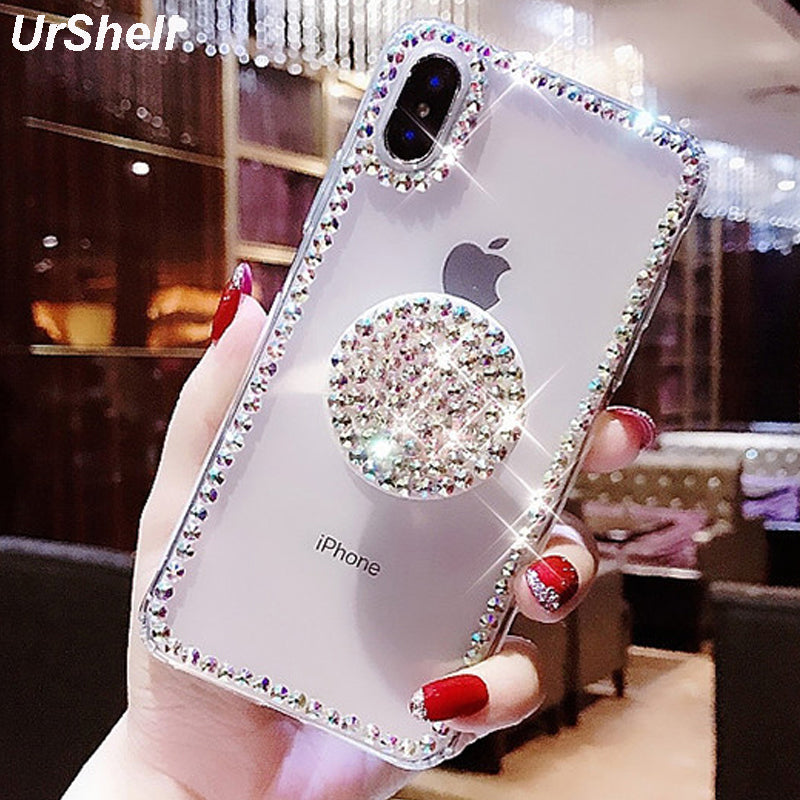 Clear iPhone Case with Decorative Ring Stand | Older Models