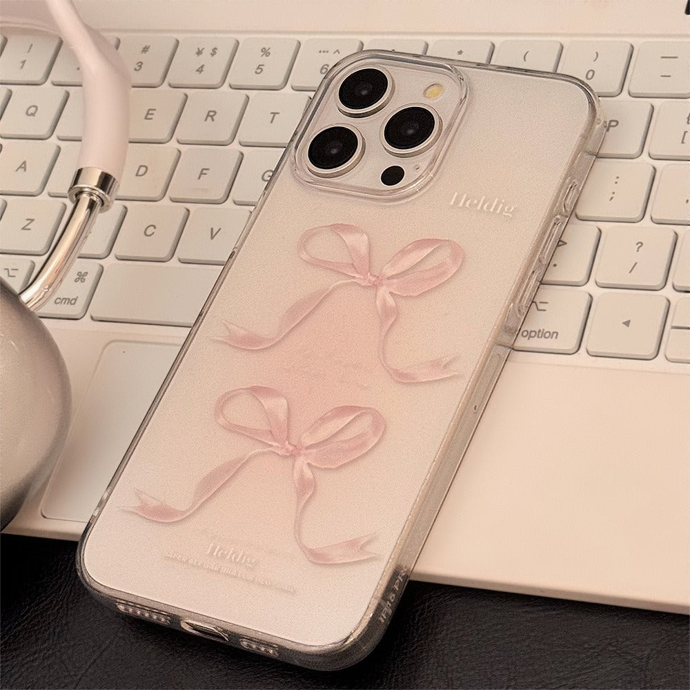 Pink Bow Clear TPU iPhone Case | Choose Your Model
