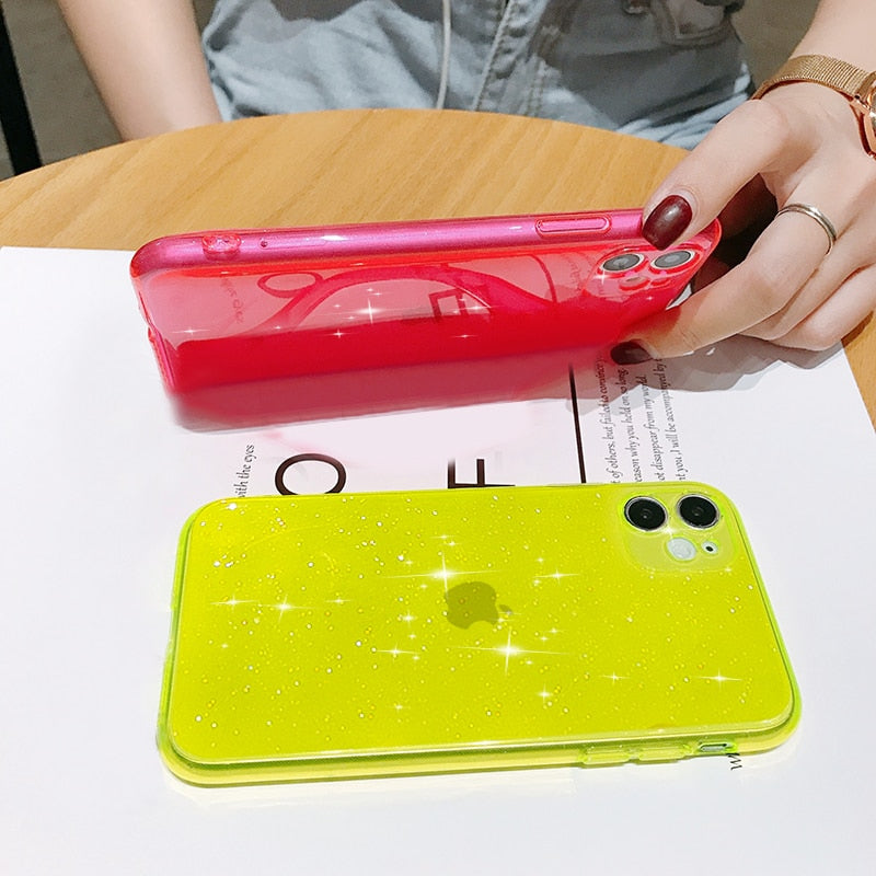 Glitter Fluorescent TPU iPhone Case | Choose Your Model