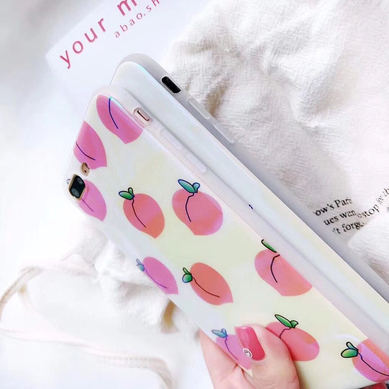 Pink Peach Print iPhone Case | Choose Your Model