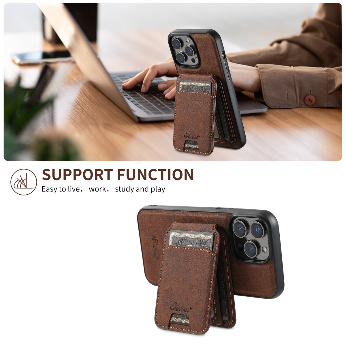 Magnetic Card Holder iPhone Case with Stand | Choose Your Model