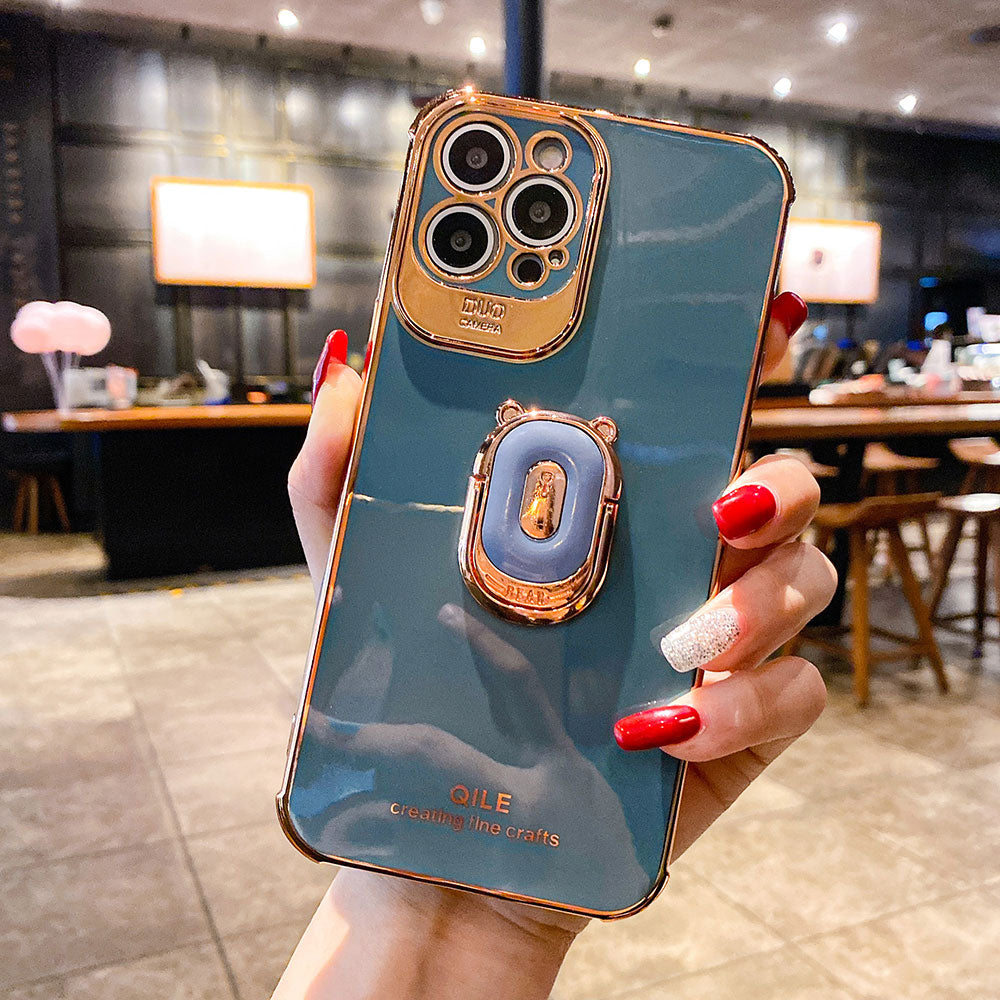 Metallic-Look iPhone Case with Ring Grip | Choose Model
