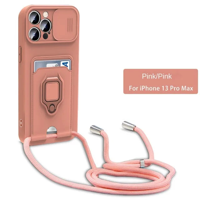 Crossbody Lanyard iPhone Case with Card Holder | Choose Your Model