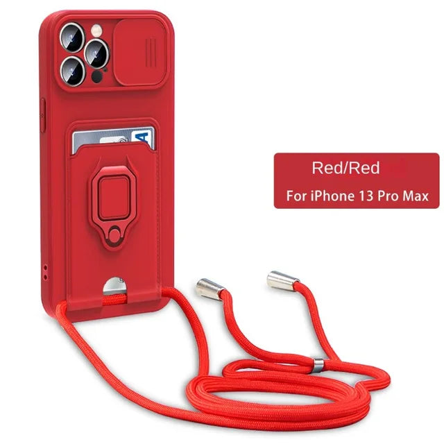 Crossbody Lanyard iPhone Case with Card Holder | Choose Your Model