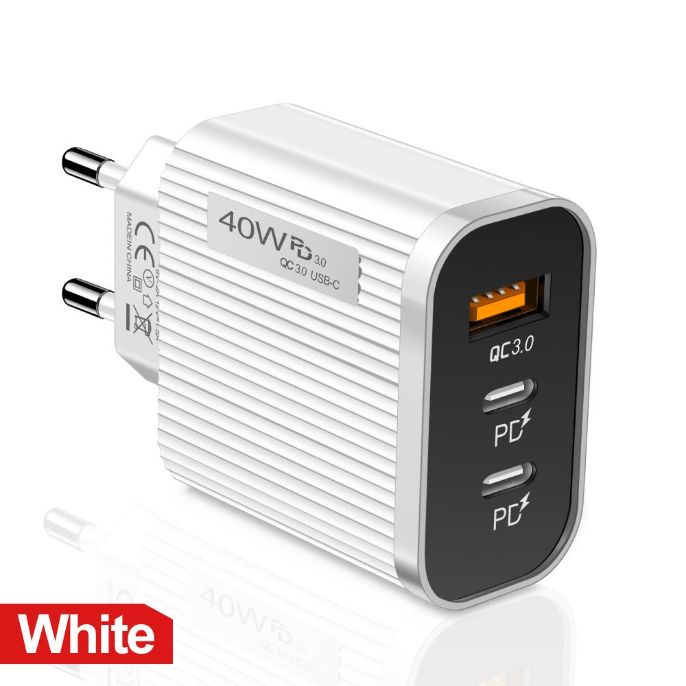 Striped Multi-Port USB & USB-C Wall Charger