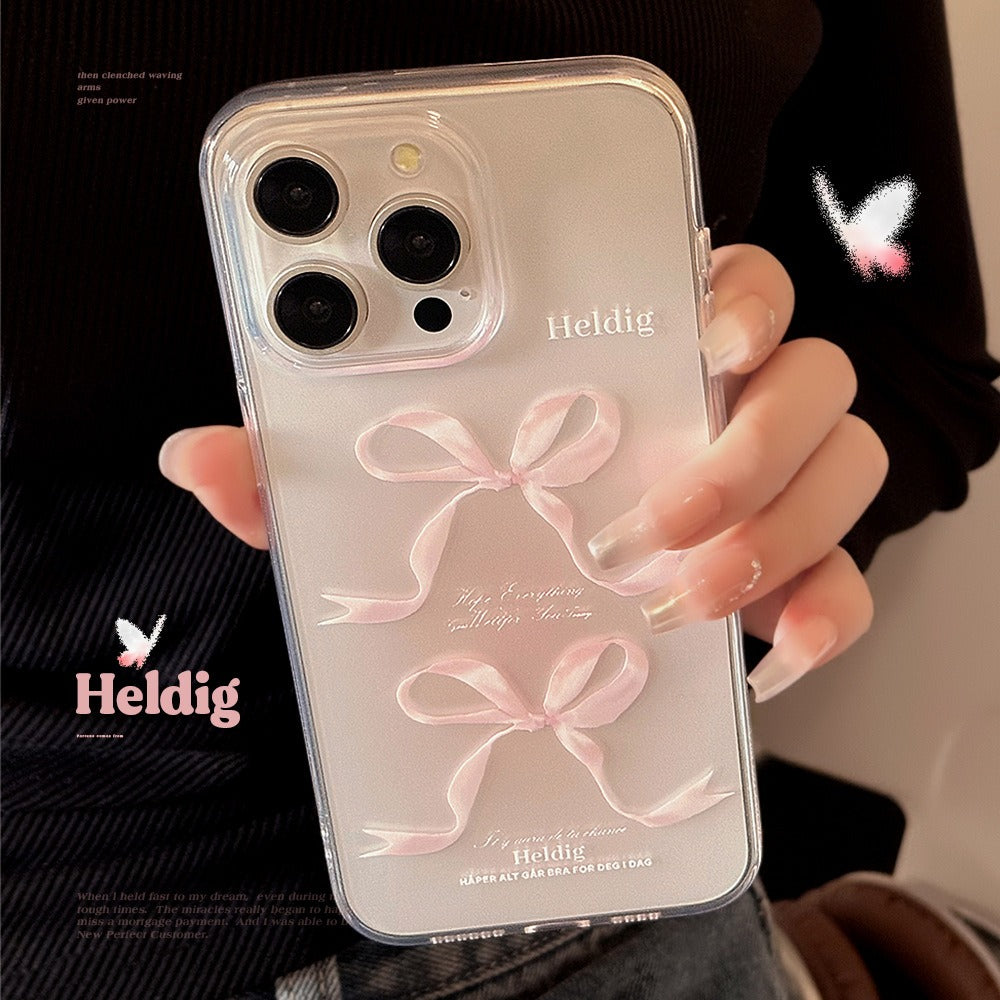 Pink Bow Clear TPU iPhone Case | Choose Your Model