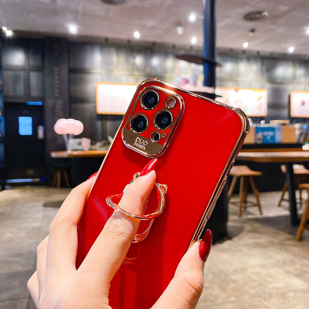Metallic-Look iPhone Case with Ring Grip | Choose Model