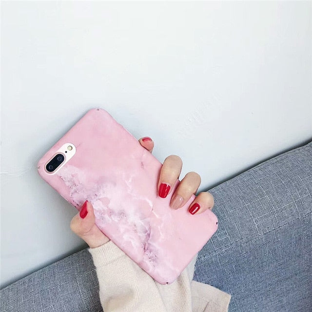 Marble & Leaf Print iPhone Case | Choose Your Model