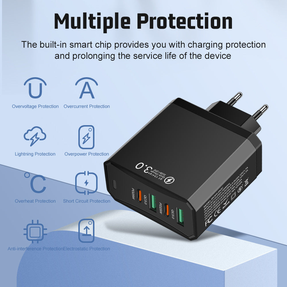 4-Port USB & USB-C Wall Charger