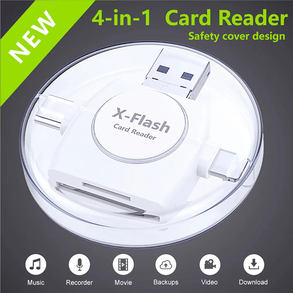 4-in-1 SD & TF OTG Card Reader