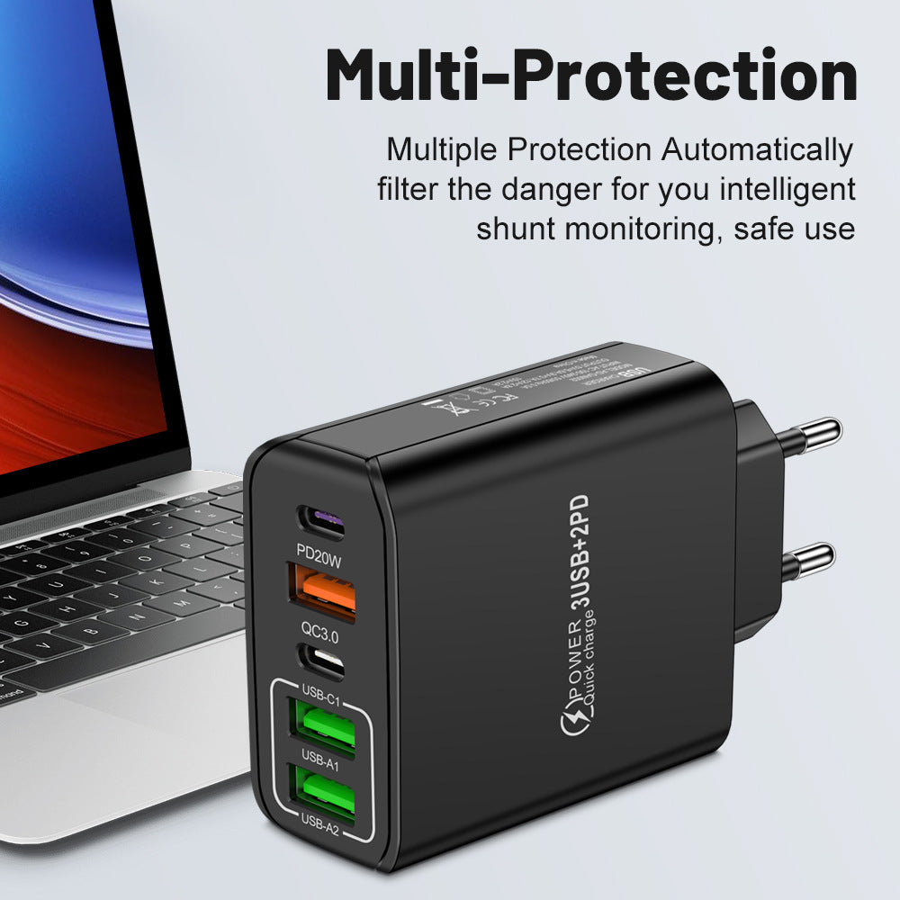 5-Port USB & USB-C PD Wall Charger