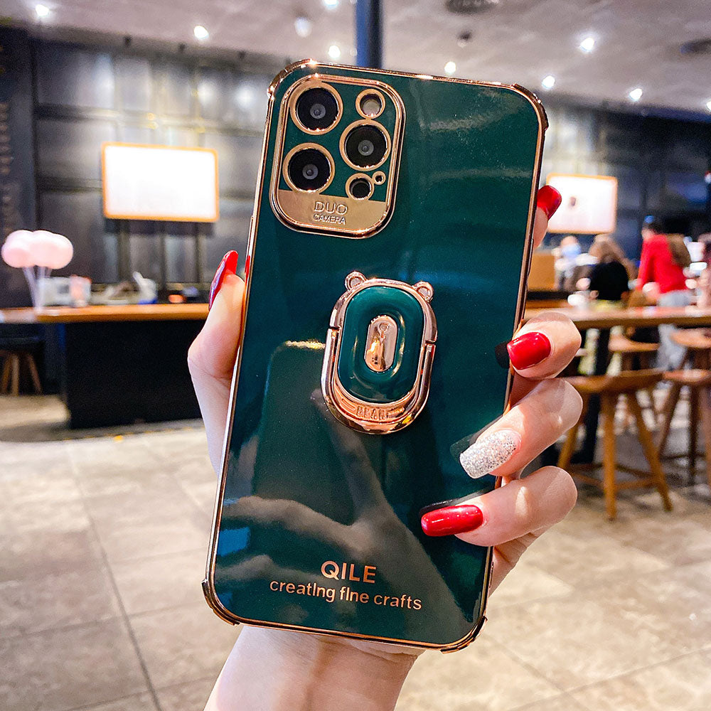 Metallic-Look iPhone Case with Ring Grip | Choose Model