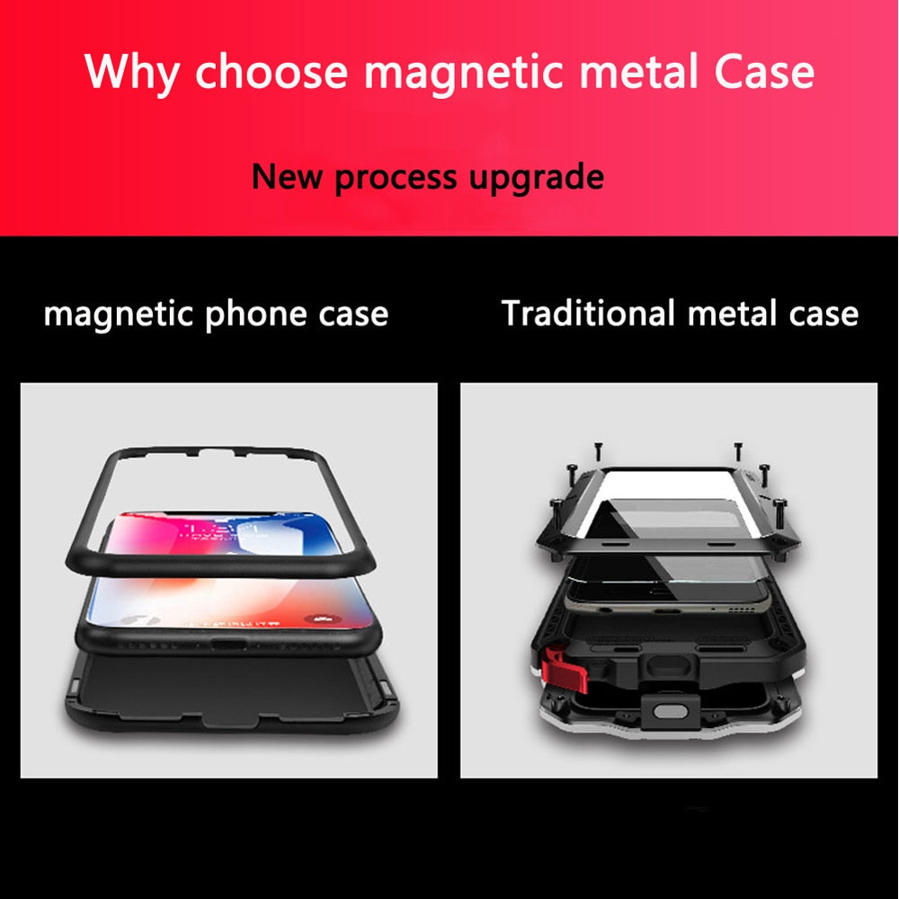 Magnetic-Frame Glass-Back iPhone Case | Choose Your Model