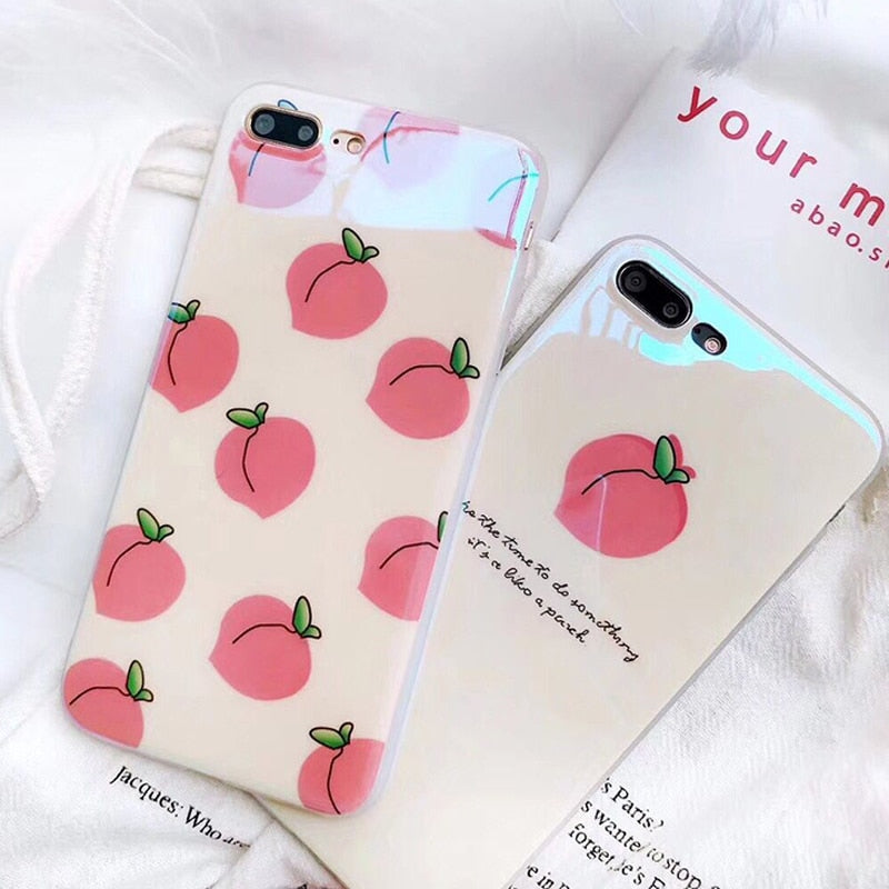 Pink Peach Print iPhone Case | Choose Your Model