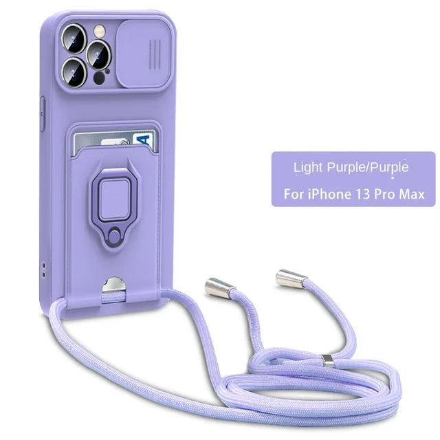 Crossbody Lanyard iPhone Case with Card Holder | Choose Your Model