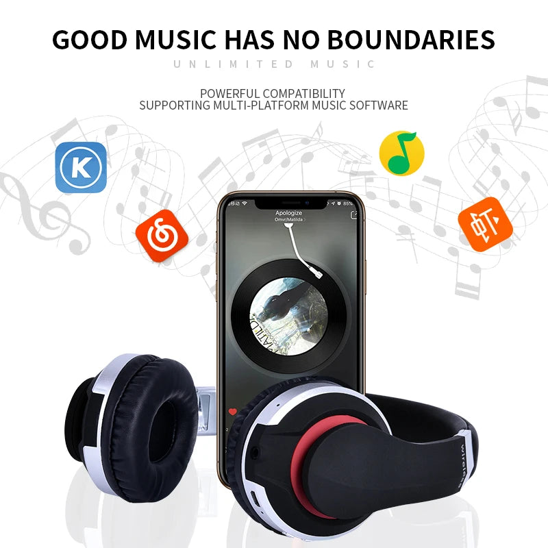 MH7 Foldable Bluetooth Headphones with Microphone