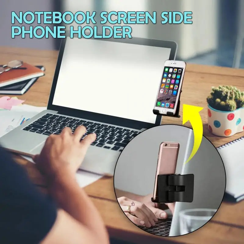 Adjustable Laptop-Screen Phone Holder