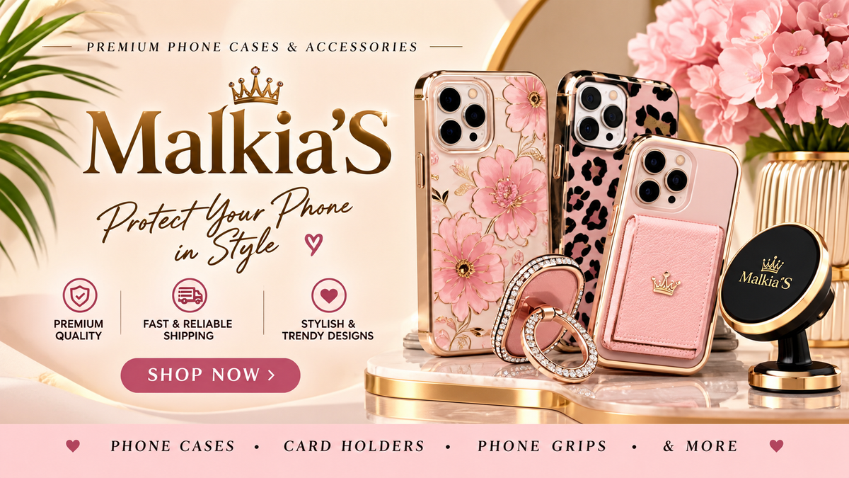 Malkia'S blush pink and gold phone cases and accessories homepage banner